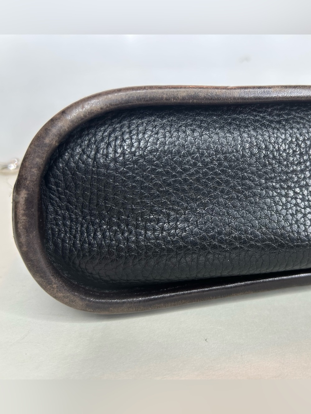 Brighton Gina Black and Brown Two-Tone Leather Hobo Shoulder Bag - Picture 13 of 14